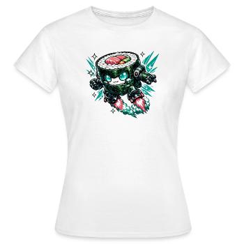 Sushi Robo-Kämpfer - Frauen T-Shirt - Weiß - Vorne - AI Model Female 172 dark (172cm)