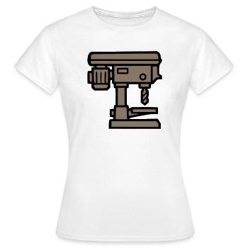 Standbohrmaschine Werkzeug Icon - Frauen T-Shirt - Weiß - Vorne - AI Model Female 172 dark (172cm)