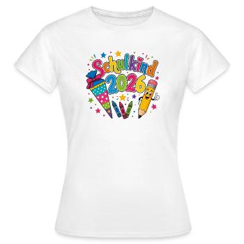 Schulkind 2026 - Frauen T-Shirt - Weiß - Vorne - AI Model Female 172 dark (172cm)