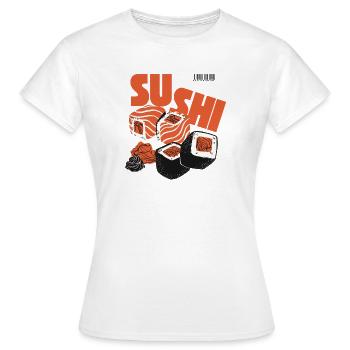 Sushi Japan Foodie Asia Cadeau Alimentaire - T-shirt Femme - blanc - Devant - AI Model Female 172 dark (172cm)