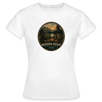Graphique d’aventure vintage d’évasion du week-end - T-shirt Femme - blanc - Devant - AI Model Female 172 dark (172cm)
