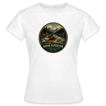 Kayak Expedition Vintage-Abenteuergrafik - Frauen T-Shirt - Weiß - Vorne - AI Model Female 172 dark (172cm)