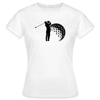 Golf Schwung Silhouette - Frauen T-Shirt - Weiß - Vorne - AI Model Female 172 dark (172cm)