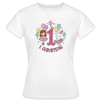 Erster Geburtstag Ballon Tanz Duo - Frauen T-Shirt - Weiß - Vorne - AI Model Female 172 dark (172cm)