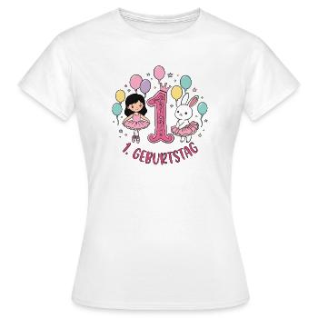 Erster Geburtstag Prinzessin Häschen - Frauen T-Shirt - Weiß - Vorne - AI Model Female 172 dark (172cm)