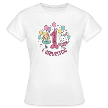 Erster Geburtstag Mädchen Hase - Frauen T-Shirt - Weiß - Vorne - AI Model Female 172 dark (172cm)