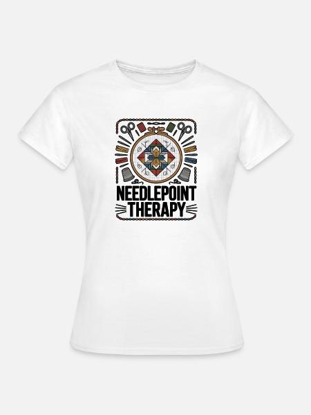 Needlepoint Therapy Stickerei Liebe - Frauen T-Shirt - Weiß