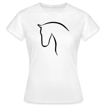 Pferd elegante Silhouette Pferdekopf - Frauen T-Shirt - Weiß - Vorne - AI Model Female 172 dark (172cm)
