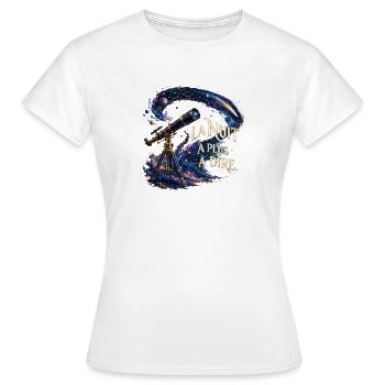 Nuit Cosmique et Télescope - T-shirt Femme - blanc - Devant - AI Model Female 172 dark (172cm)