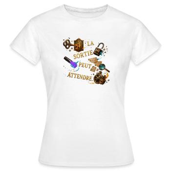 Sortie peut attendre – Steampunk mystique - T-shirt Femme - blanc - Devant - AI Model Female 172 dark (172cm)
