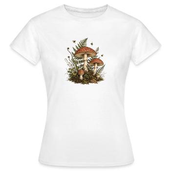 Cottagecore Mushroom Botanical Vintage - Frauen T-Shirt - Weiß - Vorne - AI Model Female 172 dark (172cm)