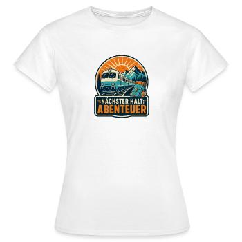 Nächster Halt Abenteuer Zugreise - Frauen T-Shirt - Weiß - Vorne - AI Model Female 172 dark (172cm)