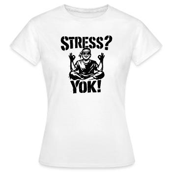 Stress? Yok! | Turkish Stencil Streetwear Desig - Women's T-Shirt - white - Front - AI Model Female 172 dark (172cm)