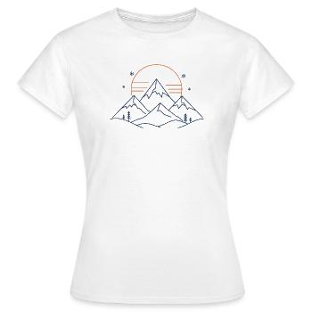 Paysage montagneux avec soleil - T-shirt Femme - blanc - Devant - AI Model Female 172 dark (172cm)