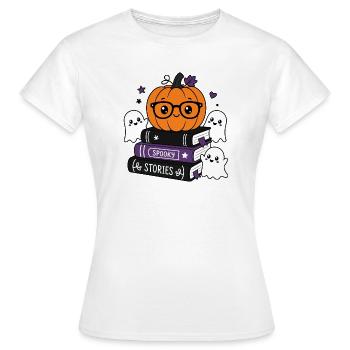 Halloween pumpkin with glasses - Women's T-Shirt - white - Front - AI Model Female 172 dark (172cm)