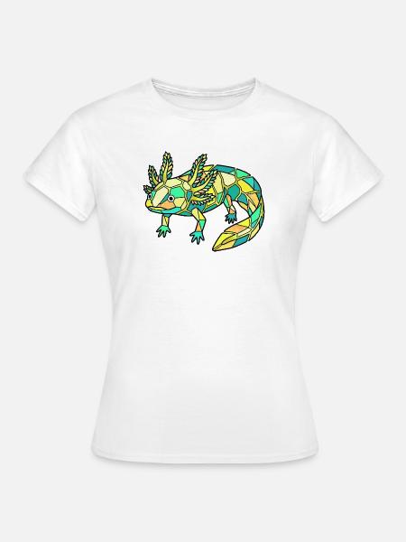 Geometrische Axolotl Mosaik - Frauen T-Shirt - Weiß