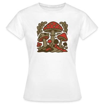 Wald Pilze Natur Grafik - Frauen T-Shirt - Weiß - Vorne - AI Model Female 172 dark (172cm)