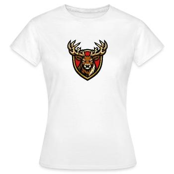 Cerf dans le style des armoiries - T-shirt Femme - blanc - Devant - AI Model Female 172 dark (172cm)