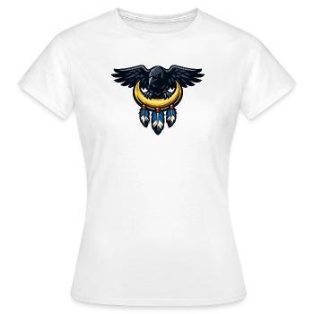 Nachtadler über Mondkrescent - Frauen T-Shirt - Weiß - Vorne - AI Model Female 172 dark (172cm)
