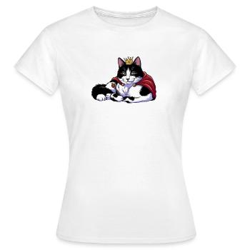 Königskatze mit Krone - Frauen T-Shirt - Weiß - Vorne - AI Model Female 172 dark (172cm)