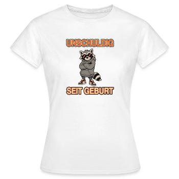 Unschuldig Seit Geburt Waschbär - Frauen T-Shirt - Weiß - Vorne - AI Model Female 172 dark (172cm)
