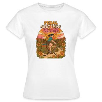 Pedal Away From Drama Retro Cycling - Women's T-Shirt - white - Front - AI Model Female 172 dark (172cm)
