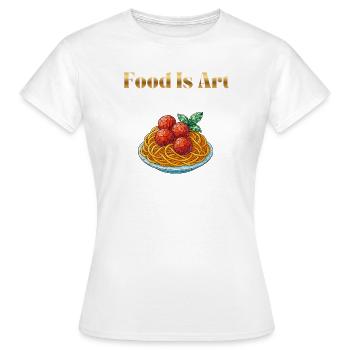 Food Is Art ... Spaghetti with meatballs - Women's T-Shirt - white - Front - AI Model Female 172 dark (172cm)