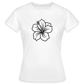 Hibiskusblüte - Frauen T-Shirt - Weiß - Vorne - AI Model Female 172 dark (172cm)