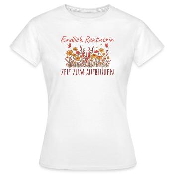 Rentnerin Zeit zum Aufblühen Kollegin Abschied - Frauen T-Shirt - Weiß - Vorne - AI Model Female 172 dark (172cm)