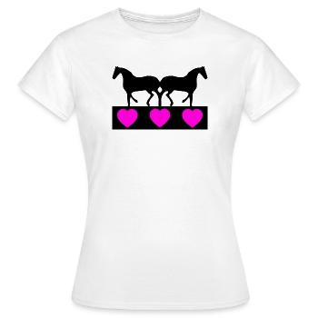 Chevaux - T-shirt Femme - blanc - Devant - AI Model Female 172 dark (172cm)