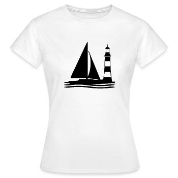 Segeln - Frauen T-Shirt - Weiß - Vorne - AI Model Female 172 dark (172cm)