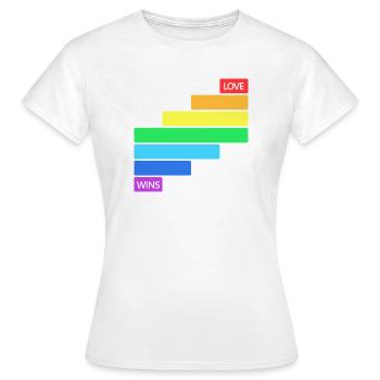 Love Wins - Rainbow Horizontal Stripe Design - Women's T-Shirt - white - Front - AI Model Female 172 dark (172cm)