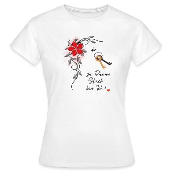Glück  - Frauen T-Shirt - Weiß - Vorne - AI Model Female 172 dark (172cm)