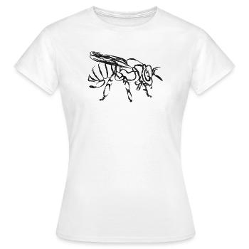 Abeille noire – Illustration instecte - T-shirt Femme - blanc - Devant - AI Model Female 172 dark (172cm)