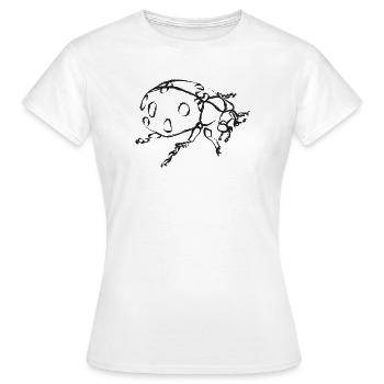 Black ladybug – Insect illustration - Women's T-Shirt - white - Front - AI Model Female 172 dark (172cm)