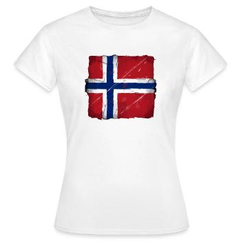 Norwegen Flagge Skandinavien Norwegen Fan - Frauen T-Shirt - Weiß - Vorne - AI Model Female 172 dark (172cm)