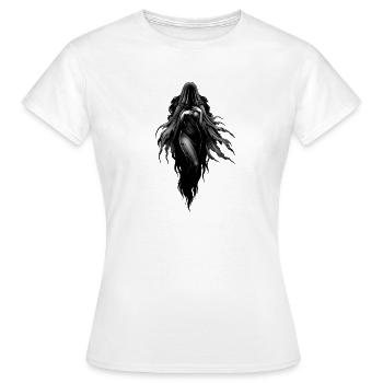 Nebelgeist im schwarzen Umhang - Frauen T-Shirt - Weiß - Vorne - AI Model Female 172 dark (172cm)