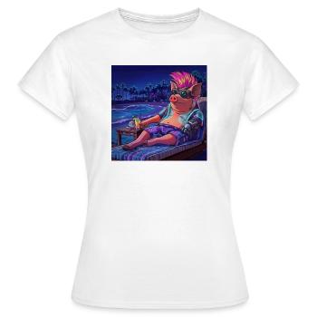 Cyberpig - Frauen T-Shirt - Weiß - Vorne - AI Model Female 172 dark (172cm)