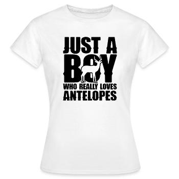 Antilope Silhouette Lustiger Spruch - Frauen T-Shirt - Weiß - Vorne - AI Model Female 172 dark (172cm)