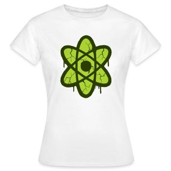 Atom Symbol Graffiti Logo - Frauen T-Shirt - Weiß - Vorne - AI Model Female 172 dark (172cm)