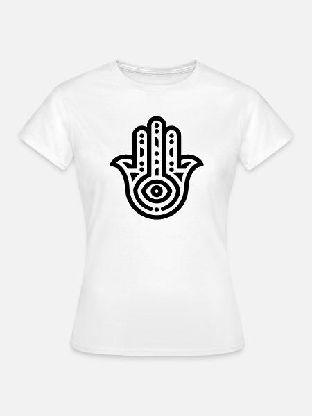 Hand von Fatma Hamsa - Frauen T-Shirt - Weiß