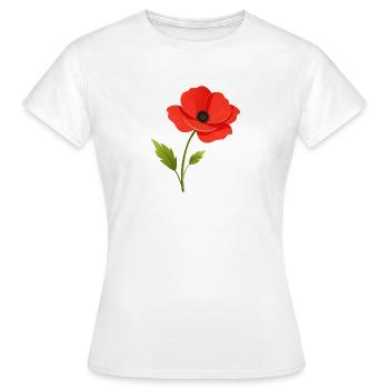 Mohnblume - Frauen T-Shirt - Weiß - Vorne - AI Model Female 172 dark (172cm)