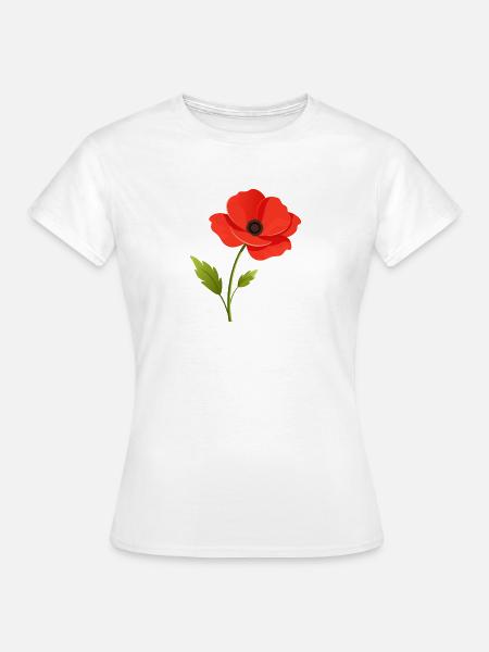 Mohnblume - Frauen T-Shirt - Weiß