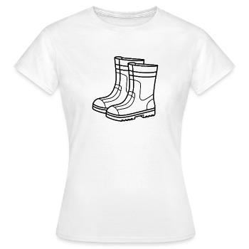 Bottes de pluie - T-shirt Femme - blanc - Devant - AI Model Female 172 dark (172cm)