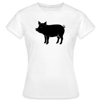 Schwein - Frauen T-Shirt - Weiß - Vorne - AI Model Female 172 dark (172cm)