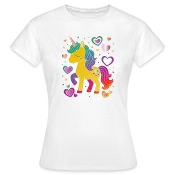 Niedliches Einhorn mit Herzen Design - Frauen T-Shirt - Weiß - Vorne - AI Model Female 172 dark (172cm)