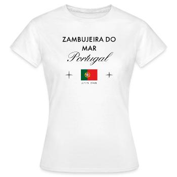 Zambujeira do Mar Portugal Koordinaten Reise - Frauen T-Shirt - Weiß - Vorne - AI Model Female 172 dark (172cm)