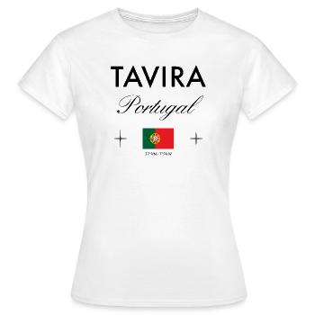 Tavira Portugal coordonne un souvenir de voyage - T-shirt Femme - blanc - Devant - AI Model Female 172 dark (172cm)
