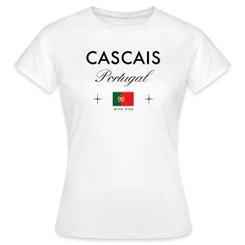 Cascais Portugal Koordinaten Reise Souvenir - Frauen T-Shirt - Weiß - Vorne - AI Model Female 172 dark (172cm)
