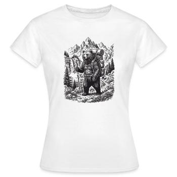 Randonnée - Aventure en plein air - Bear - T-shirt Femme - blanc - Devant - AI Model Female 172 dark (172cm)